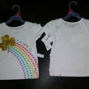 Graphic tee rainbow and gold Shamrock